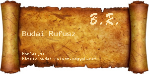 Budai Rufusz névjegykártya